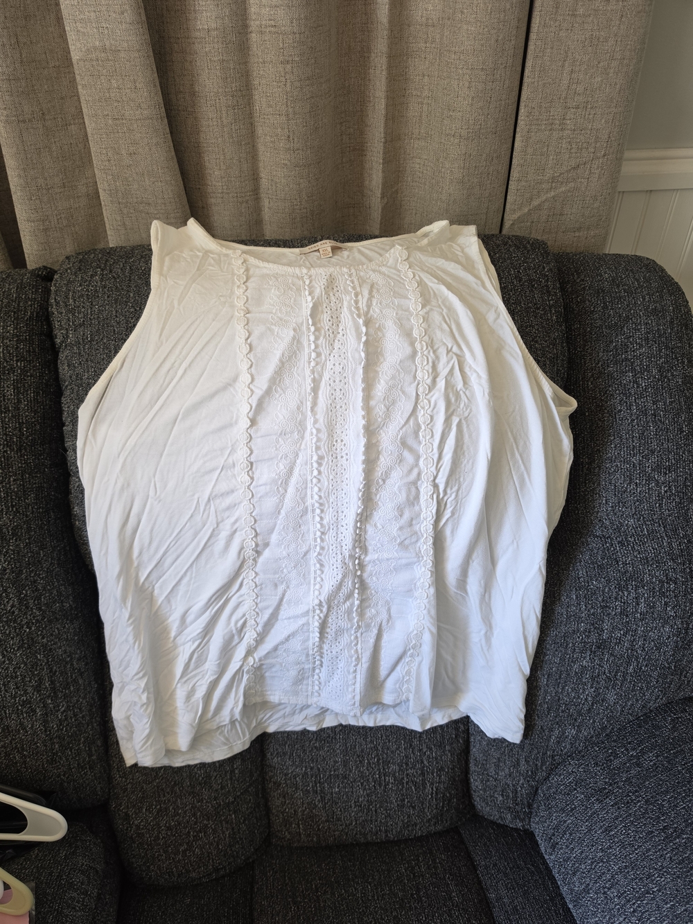 Skies Are Blue White Eyelet Lace Tank Top